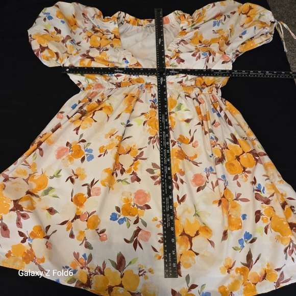 Abercrombie & Fitch Women’s XLT TALL Floral Puff Sleeve Midi Dress w/ Pockets - Picture 8 of 9